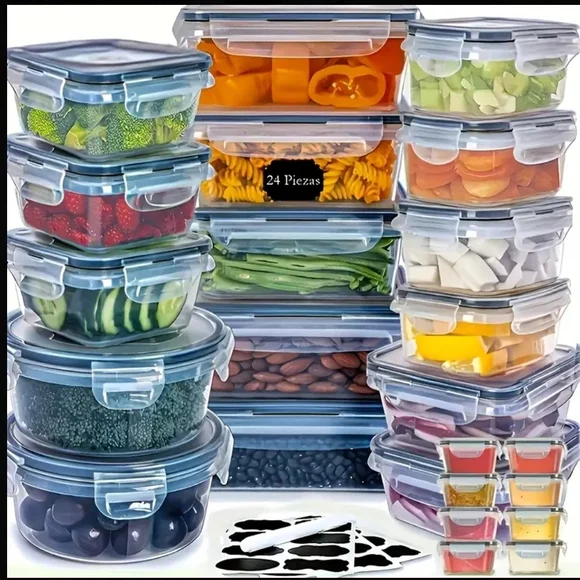 48 Piece Airtight Food Storage Container Set - Clear - Picture 1 of 4